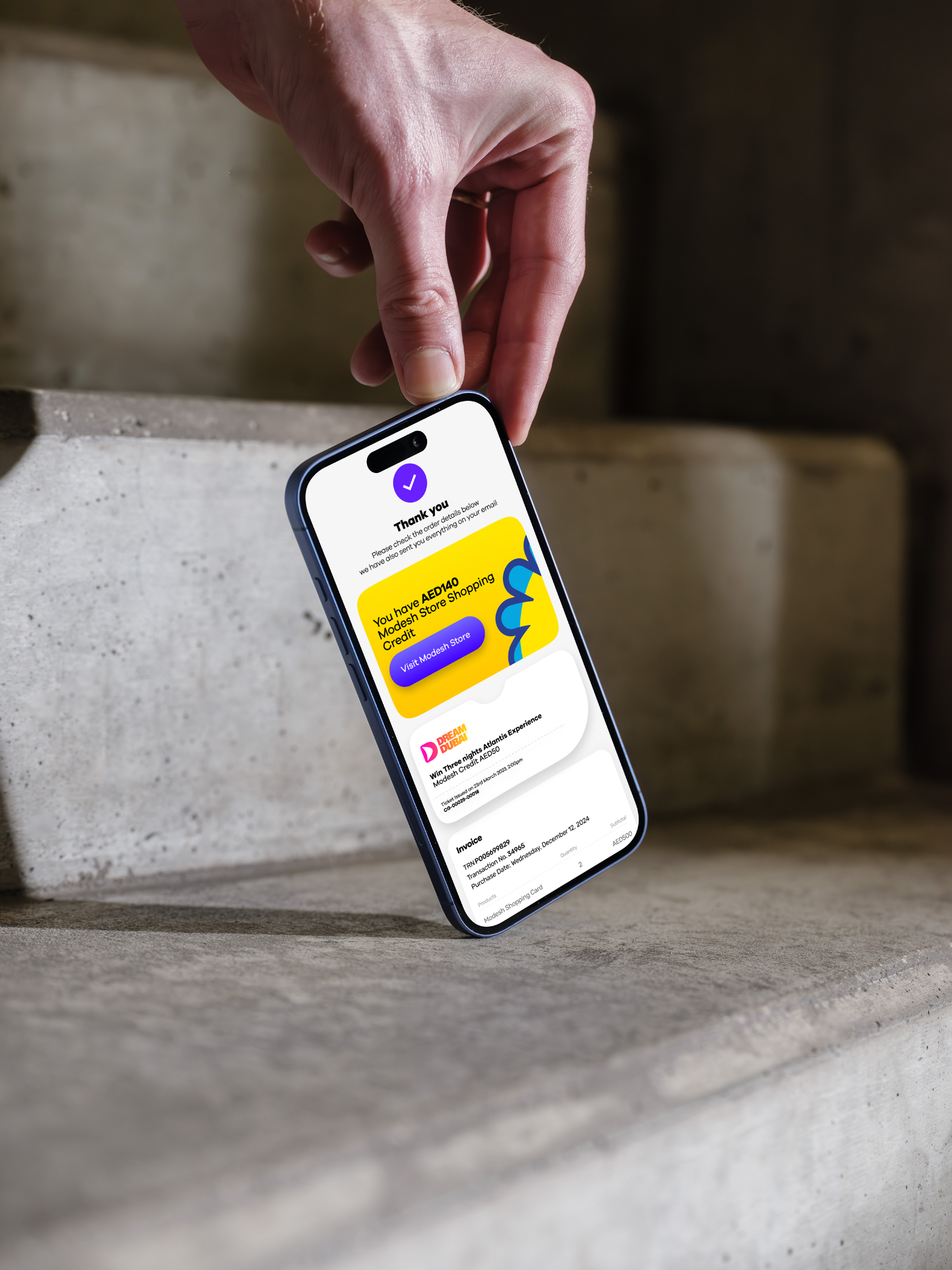 Dream Dubai thank you screen