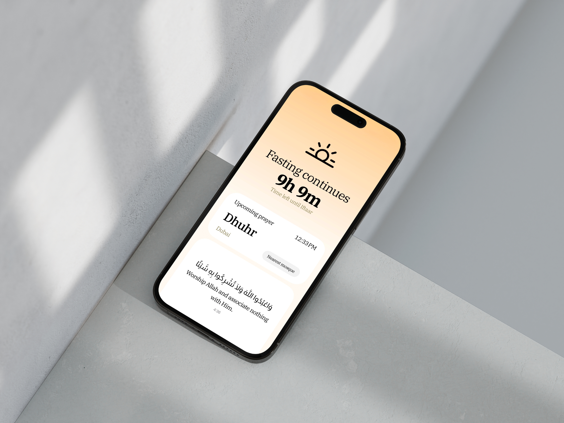 The Ramadan App — Fasting countdown interface